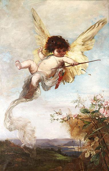 Julius Kronberg Cupid with a Bow Germany oil painting art